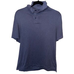 32 Degrees Blue Button Up Polo Shirt